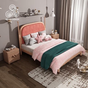 China House <span class=keywords><strong>letto</strong></span> per bambini in legno massello imbottito moderno fantasia singola in legno massello per ragazze rosa - Product Image 4