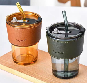 Vendita calda di alta qualità di lusso personalizzato acqua potabile bevanda vetro barattolo tazza con coperchi paglia - Product Image 6