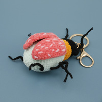 Porte-clés en peluche insecte mignon, pendentif de sac en crochet, breloque insecte de dessin animé, poupée en peluche araignée, coccinelle, abeille