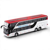 Modelo de Autobús de Aleación Metálica a Escala 32, Juguete con Ruedas Móviles, Sonido, Luces, Mecanismo de Retroceso y Puertas Abribles