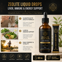 Gouttes d'Époxyde de Clinoptilolite Certifiées ISO Halal Vegan NSF, Suppléments Nutritionnels 60ml Sans Sucre, Qualité Alimentaire