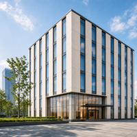 Bâtiment de bureaux à structure métallique, dimensions des baies personnalisées, hauteur des étages, capacité de charge au sol, positions des ascenseurs, couleur de la façade, auvent d'entrée