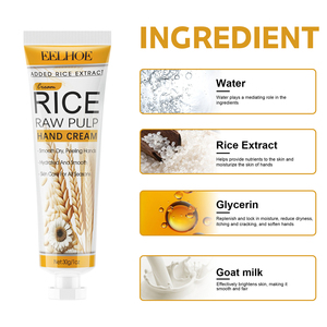 Crème pour les mains Eelhoe hydratante, éclaircissante, adoucissante, anti-fissures, anti-démangeaisons, à base de pulpe de riz et de lait de chèvre, OEM - Product Image 3