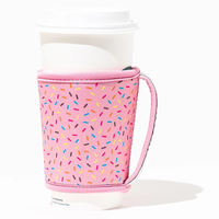 Manchon isotherme personnalisé en néoprène pour tasse à café avec poignée imprimée, support à bière portable et pliable, réutilisable