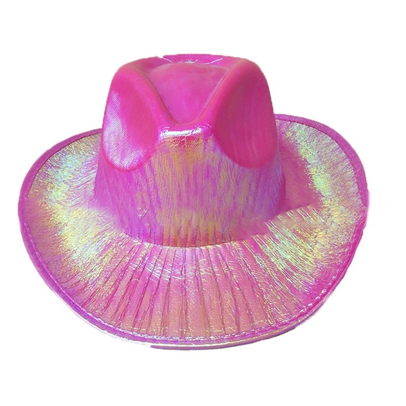 Neon Sparkly Glitter Space Cowboy Hat - Fun & Metallic display picture 3