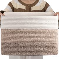 Panier de rangement carré surdimensionné en corde de coton pour couettes, sous-vêtements, vêtements sales et jouets de salle de bain