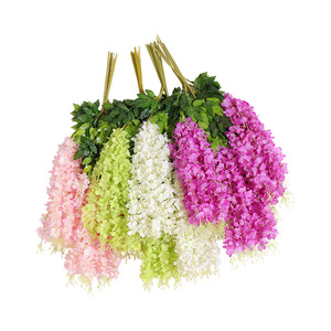 Fleurs de glycine artificielles en soie en gros, fleurs de glycine suspendues, fleurs de glycine blanches préservées, idéales pour la maison et les mariages, produit le plus vendu - Product Image 4