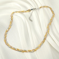 Lincy INS mode Simple 3 couches chaîne à chevrons collier torsion plat serpent titane acier colliers Bracelet ensemble de bijoux