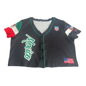 Custom 3D Print Women Crop Top Sport Jersey Shirt Mexican Streetwear Mexico <b>Soccer</b> Baseball Jersey Customized Logo - Product Image 5