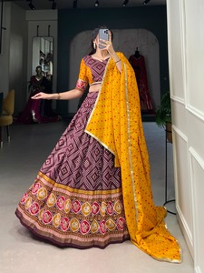 Designer Tussar Soie Imprimer Lehenga Choli Party Wear Lehenga Choli avec Sequin Work 2025 Collection - Product Image 6