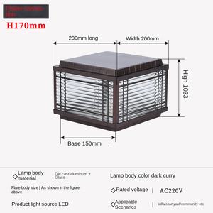 ไฟ LED ประดับสวนแบบ E27ตั้งพื้นกันน้ำได้โคมไฟ IP65ทรงสี่เหลี่ยมสำหรับสนามหญ้ากลางแจ้งวิลล่าและแสงแดด - Product Image 5