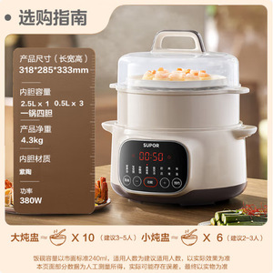 ซูปอร์หม้อนึ่งไฟฟ้า 2 ชั้น 0.5Lx2 ระบบควบคุมเวลาแบบดิจิตอล หม้อนึ่งและตุ๋นแบบสองหม้อ - Product Image 5