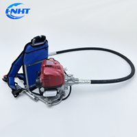 Compacteur à béton vibrant dorsal Huiteng/Yuante à moteur thermique externe, 1,2 kW, haute efficacité, avec tuyau de 2,44 m