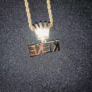 De Oro de moda personalizada de las mujeres se<span class=keywords><strong>ñ</strong></span>oras CZ nombre peque<span class=keywords><strong>ñ</strong></span>a capital carta corona colgante collar de joyas, regalo de cumplea<span class=keywords><strong>ñ</strong></span>os - Product Image 6