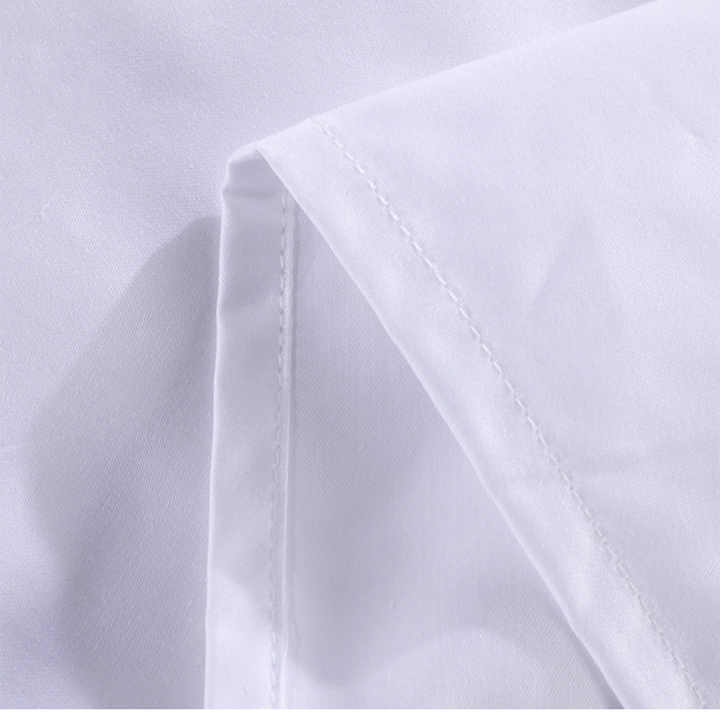 Soft 100% Cotton King Size Bed Sheet Dubai Hotel Bed Linen Bedding Set Hotel White Plain Sateen Quilt Cover Pillowcase