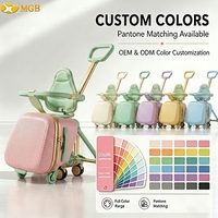 Valise poussette avec poignée télescopique en PC, design pliable – Valise de voyage à roulettes pour enfants et bébés