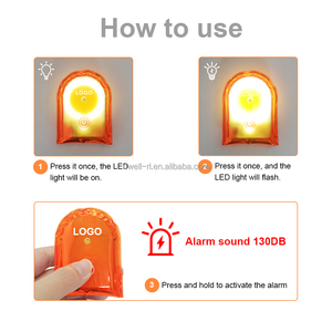 <span class=keywords><strong>Alarme</strong></span> de sécurité personnelle magnétique rechargeable réfléchissante 130 dB, étanche IP44 pour l'extérieur, lampe torche LED d'autodéfense, alerte d'urgence - Product Image 4