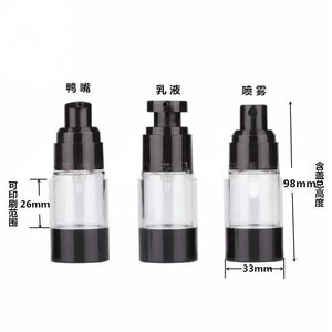 12X15ML 30ML 50ML Du Lịch Có Thể Bơm Lại Như Chai Mỹ Phẩm Airless Chai Nhựa Điều Trị Lotion Container Với Nắp Đậy Màu Đen - Product Image 4