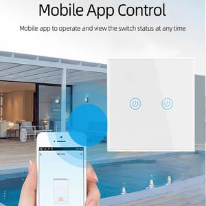 SLS Zigbee unipolaire 1 Gang EU mur tactile lumière Alexa Google Home Yandex compatibilité blanc/noir télé<span class=keywords><strong>commande</strong></span> en verre - Product Image 3