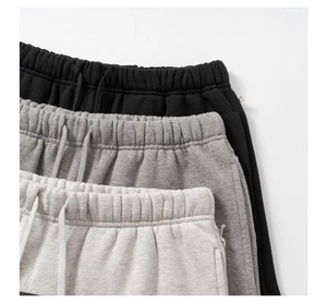 Pantalones cortos informales de moda urbana estadounidense, 100% algodón, con estampado deportivo, elásticos, color gris, para hombre. - Product Image 6