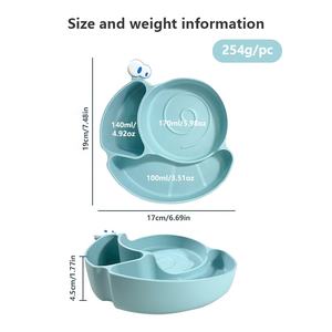 Placa de Caracol de silicona para bebé ecológica con fondo de succión, juego de alimentación de bebé sin BPA, placa de silicona Stick - Product Image 2