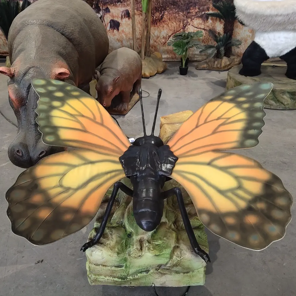 Güzel Animatronic böcekler çin'de dinozor fabrika Aninitronic Rc uçan böcekler simülasyon kelebek modeli