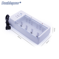 Chargeur de batterie rapide Doublepow D06 à 4 emplacements pour piles 1,2 V C D AA AAA 9V Ni-MH/Ni-CD rechargeables AC/DC