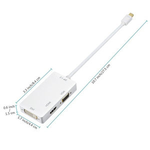 D1338 Bộ chuyển đổi Hub 3 trong 1, Minidisplayport La DVI/VGA/HDMI, Mini dp sang HD mi + VGA + Cáp Bộ chuyển đổi DVI - Product Image 4