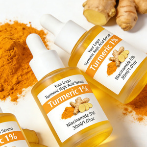 Turmeric Kojic Acid Serum Brightening Dark Spot Remover <b>Face</b> Serum Private Label Skincare OEM - Product Image 3