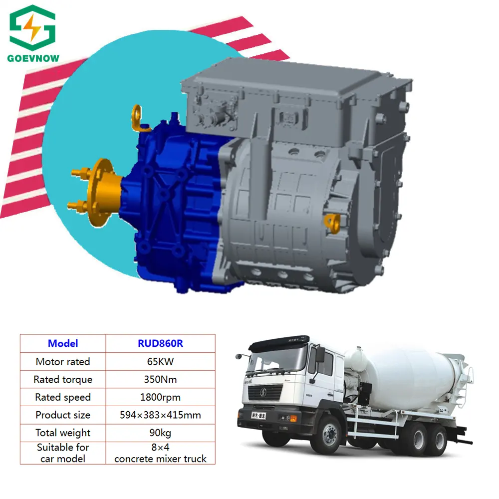 Système de propulsion électrique pour moteur à courant alternatif pour véhicule à basse vitesse RUD860R Alimentation auxiliaire avec boîte de vitesses Kit de moteur de distribution d'énergie