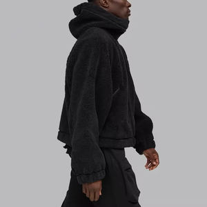 جاكيت فارسيتي من فرو الأغنام بتصميم مخصص للشارع، قابل للعكس ومقاوم للماء، بمقاسات كبيرة وياقة عالية وسحاب كامل - Product Image 3