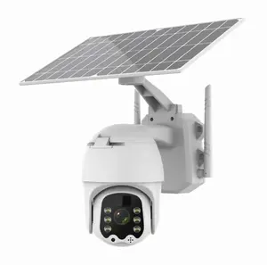 UBOX Full Color Led Solar Street Light With Outdoor CCTV Camera 1080P 4MP PTZ 4G Network WiFi Intelligent Cam