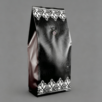 Sac d'emballage pour café avec une subtile finition métallique, fond plat, doublure en aluminium, design à déchirure facile, adapté à l'emballage du café