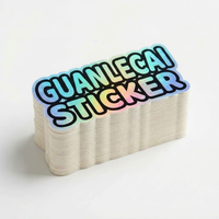 Autocollants personnalisés avec logo holographique de marque, impression imperméable, vinyle décoratif pour ordinateur portable, pour boîte à gobelets, petite entreprise