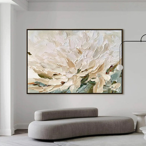 Wholesale Petals of Beige textured Impressionist Floral Oil Painting Framed Wall Art Home Decor Commercial Decorative Arts - Product Image 2