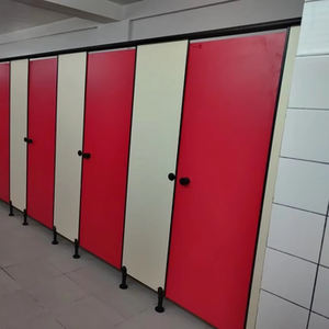 Tablero impermeable antiincendios HPL rojo personalizado, diseño moderno de calidad fuerte, accesorios de partición para cubículo de baño de Hospital - Product Image 4