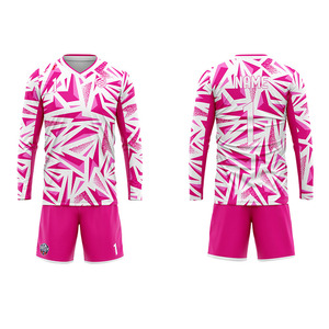 <span class=keywords><strong>Maglia</strong></span> da Calcio Unisex Personalizzata con Stampa Digitale, Traspirante e ad Asciugatura Rapida, 100% Poliestere, Bianca, Manica Lunga, Set da <span class=keywords><strong>Portiere</strong></span> - Product Image 4