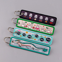 Porte-clés brodé personnalisé style simple, porte-clés brodé personnalisable en polyester avec anneau métallique pour la rentrée scolaire