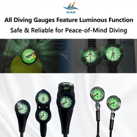 Console de plongée triple SB Scuba avec manomètre 0-400 BAR, boussole de profondeur lumineuse 80m et tuyau haute pression certifié CE