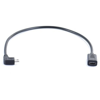 Micro 5 pines macho a tipo C hembra Cable adaptador de ángulo de 90 grados para teléfono y computadora Android