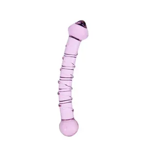 玻璃阴茎粉红色玻璃假阳具肛门插头手淫性工具为男性和女性同性恋玩具