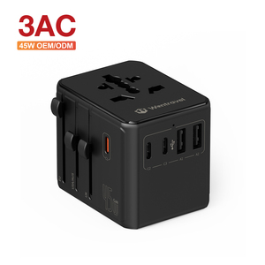 Wontravel Du lịch thế giới Bộ chuyển đổi USB cắm loại C sạc nhanh 45W PD du lịch Bộ chuyển đổi ổ cắm điện ổ cắm 3AC - Product Image 1