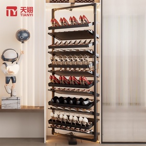 TIANYI Modern ABS Revolving Shoe <b>Rack</b> with 360-Degree Spin <b>Storage</b> Tower for Bedroom Wardrobe Organization - Product Image 3