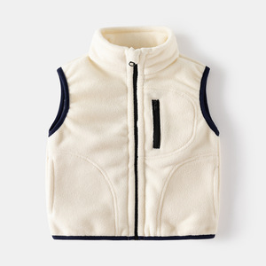 Automne hiver enfants <span class=keywords><strong>gilet</strong></span> avec col montant nouveau Style décontracté polaire vente en gros <span class=keywords><strong>gilet</strong></span> thermique pour garçons et filles - Product Image 5