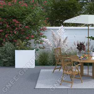 Jardinière en métal galvanisé blanc résistant aux intempéries 610Lx250Wx610H avec séparateur, pot de fleurs antirouille, décoration de jardin durable pour - Product Image 5