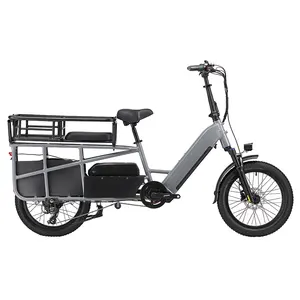 2 ruote Cargo bici elettrica 48V 750W freni a disco idraulico 20*4.0 pollici Fatbike cina fabbrica Ebike Max carico 300kg per adulti