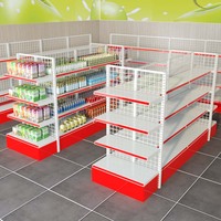 Étagère Gondole Simple Face Légère pour Supermarchés Modernes – Présentoir Métallique Réglable Essentiel pour Magasins, en Acier Efficace