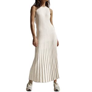 Robes d'été en coton pour femmes, longues et décontractées, sans manches, moulantes, en tricot côtelé uni, maxi, robe pull blanche pour filles - Product Image 1