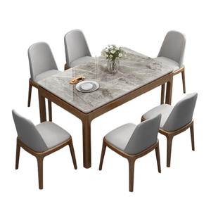 Tùy chỉnh đơn giản Scandinavian thiết kế hiện đại hình chữ nhật rắn gỗ bàn ăn sang trọng Ghế kết hợp cho nhà không gian nhỏ - Product Image 4