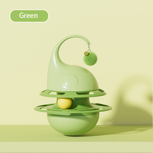 2026New Cartoon Roly-poly Track Ball Design Cats Small Interactive <b>Exercise</b> Pet Toy Food-Dispensing Holes PP Material Indoor Use - Product Image 2